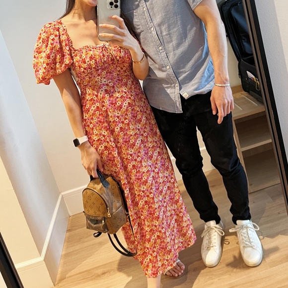 For Love & Lemons Floral Felicia Midi Dress - Picture 7 of 8